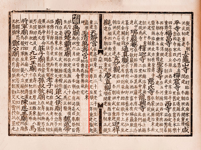 《大明一统志·凤阳府》记载天静宫